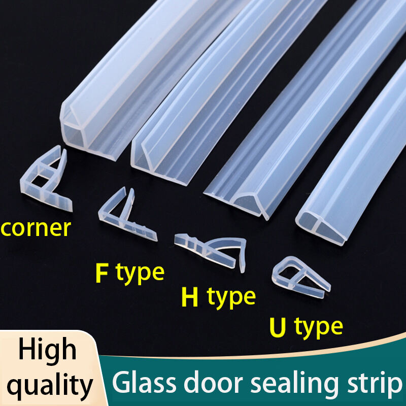 Gawa sa Fabrika na Customized H U F Corner Type Silicone Shower Glass Seal Strip Anti-aging Mataas at Mababang Temperatura Resistenteng Waterproof Strip Silicone Seal Strip