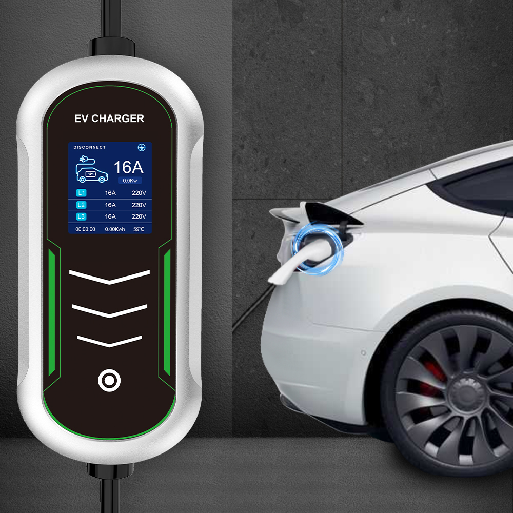 What is the charging efficiency of type2 portable ev charger?