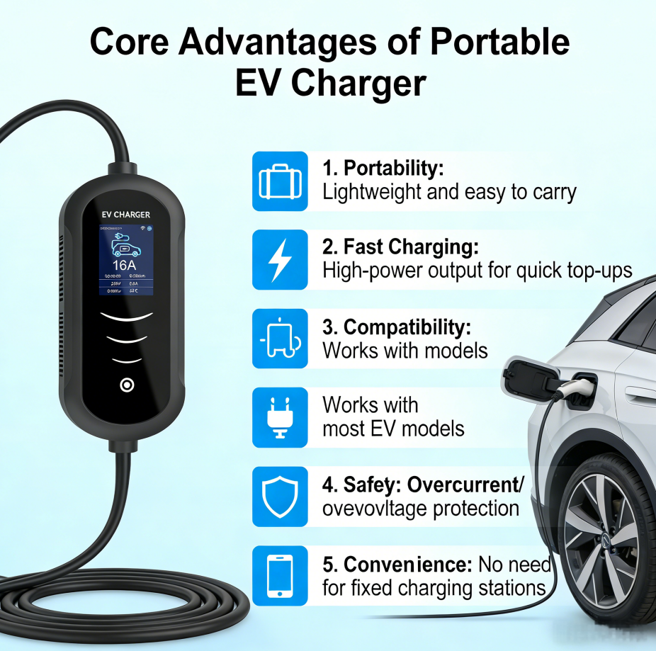 Mik a hordozható EV-töltők kulcselőnyei?