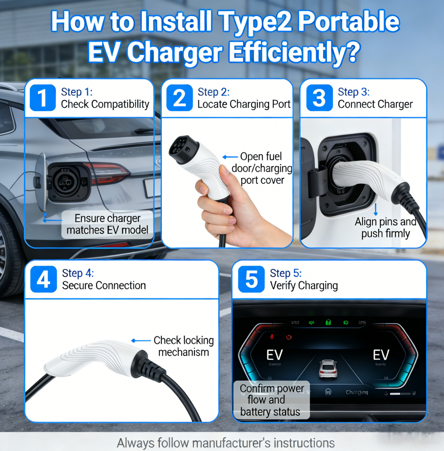 How to Install Type2 Portable EV Charger Efficiently?

