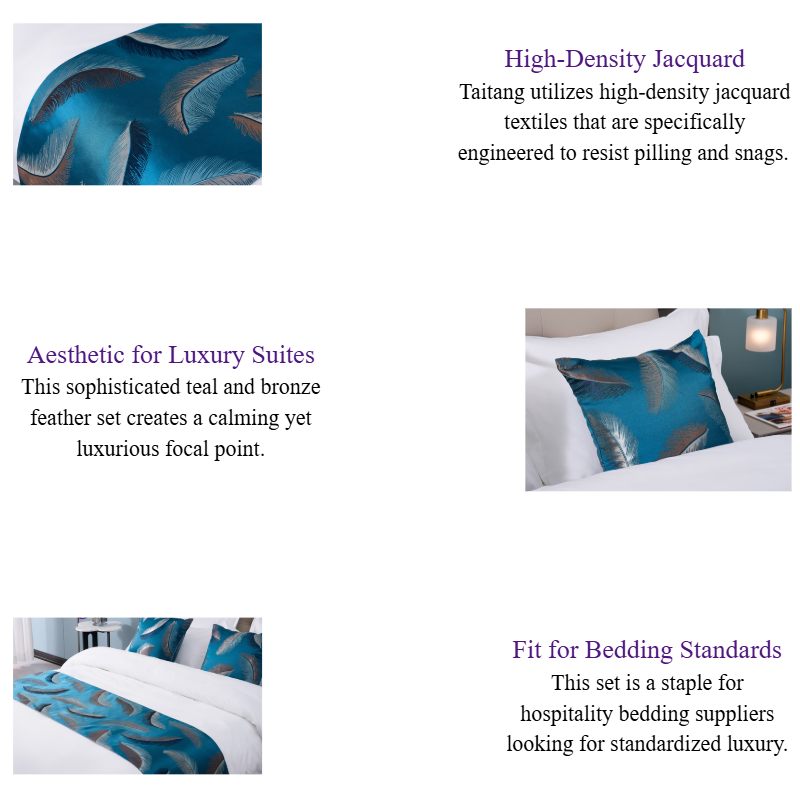 Feather Jacquard Hotel Bed Runner & Decorative Pillow Set Premium Hospitality Bedding Suppliers.png