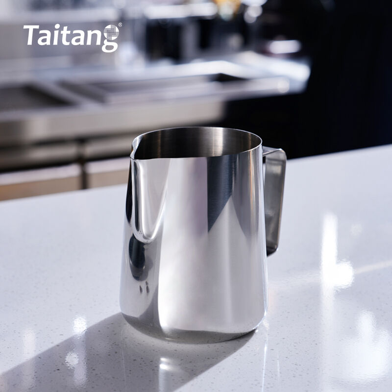 304 Stainless Steel Milk Jug Drip-Free Coffee Pitcher for Hotel & Café