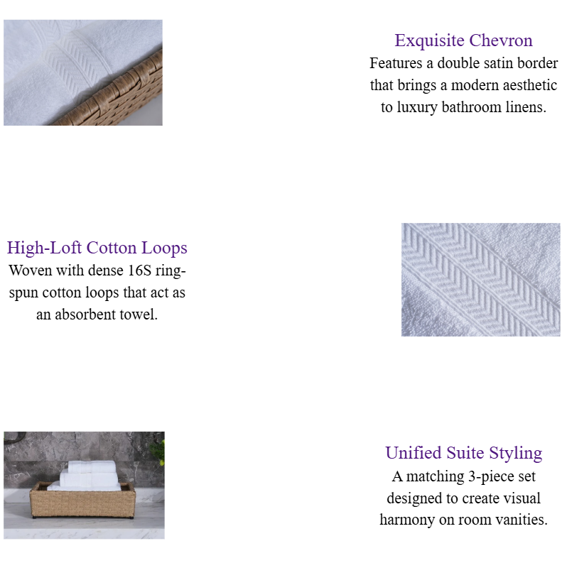 Cotton Hotel Bath Towel Sets 16S Heavyweight Thick Hotel Towels with Double Chevron Satin Border.png