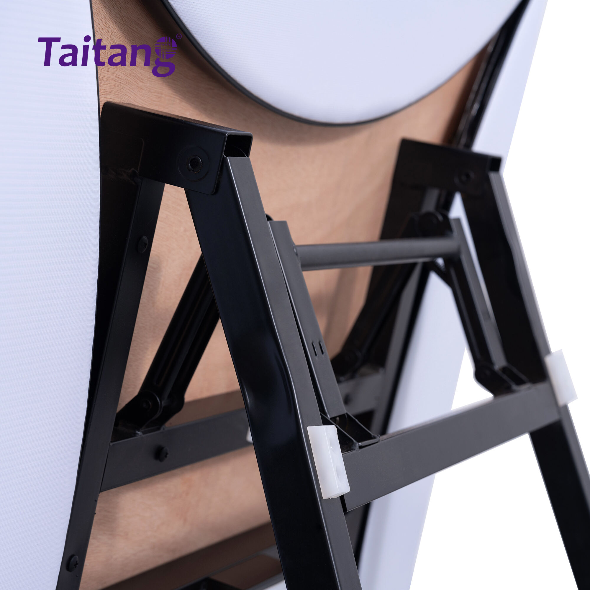 Heavy-Duty Foldable Banquet Table Round-to-Square PVC Hotel Dining Table Smart Space Solution