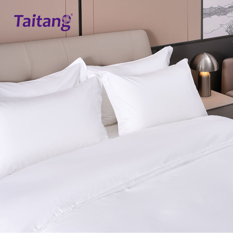 300T သ cotton ပုံစံ satin အဆင့်မြင့် ဟိုတယ်အိပ်ရာဖုံးများ၊ air-jet ဖော်မှုန်းထားသော ဟိုတယ်အိပ်ရာဖုံးများ (၁.၅မီတာ အိပ်ရာအတွက်) အမြဲတမ်းရောင်းဝယ်ရေး