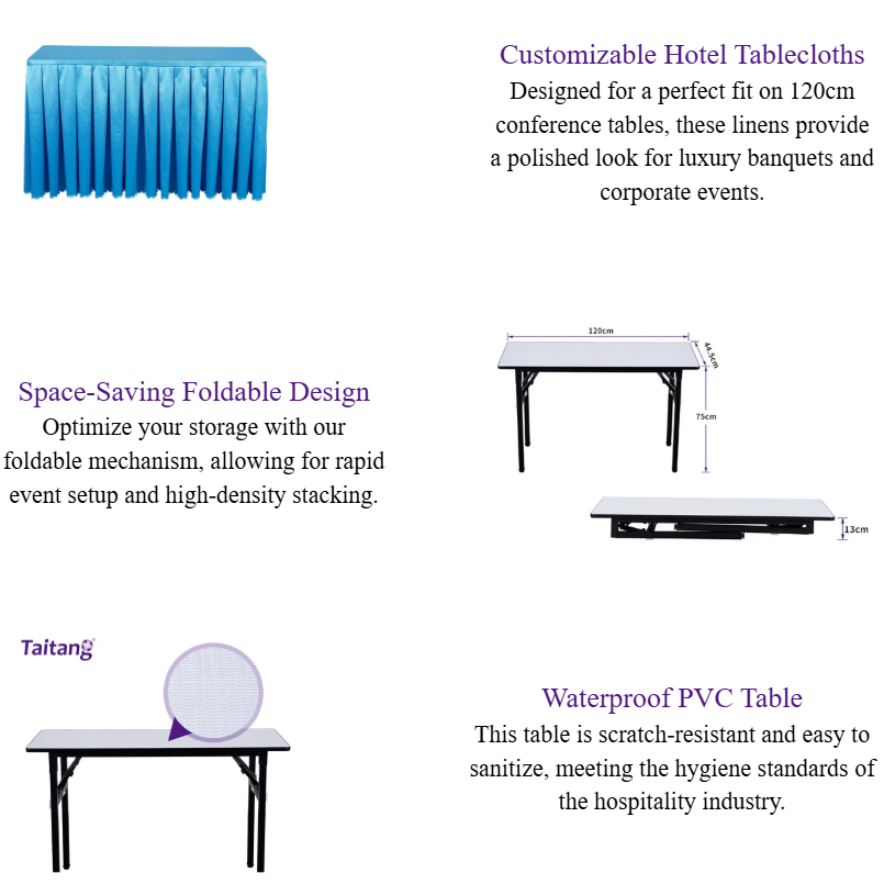 120cm Foldable Hotel Conference Table Commercial-Grade PVC Surface Banquet Table.png