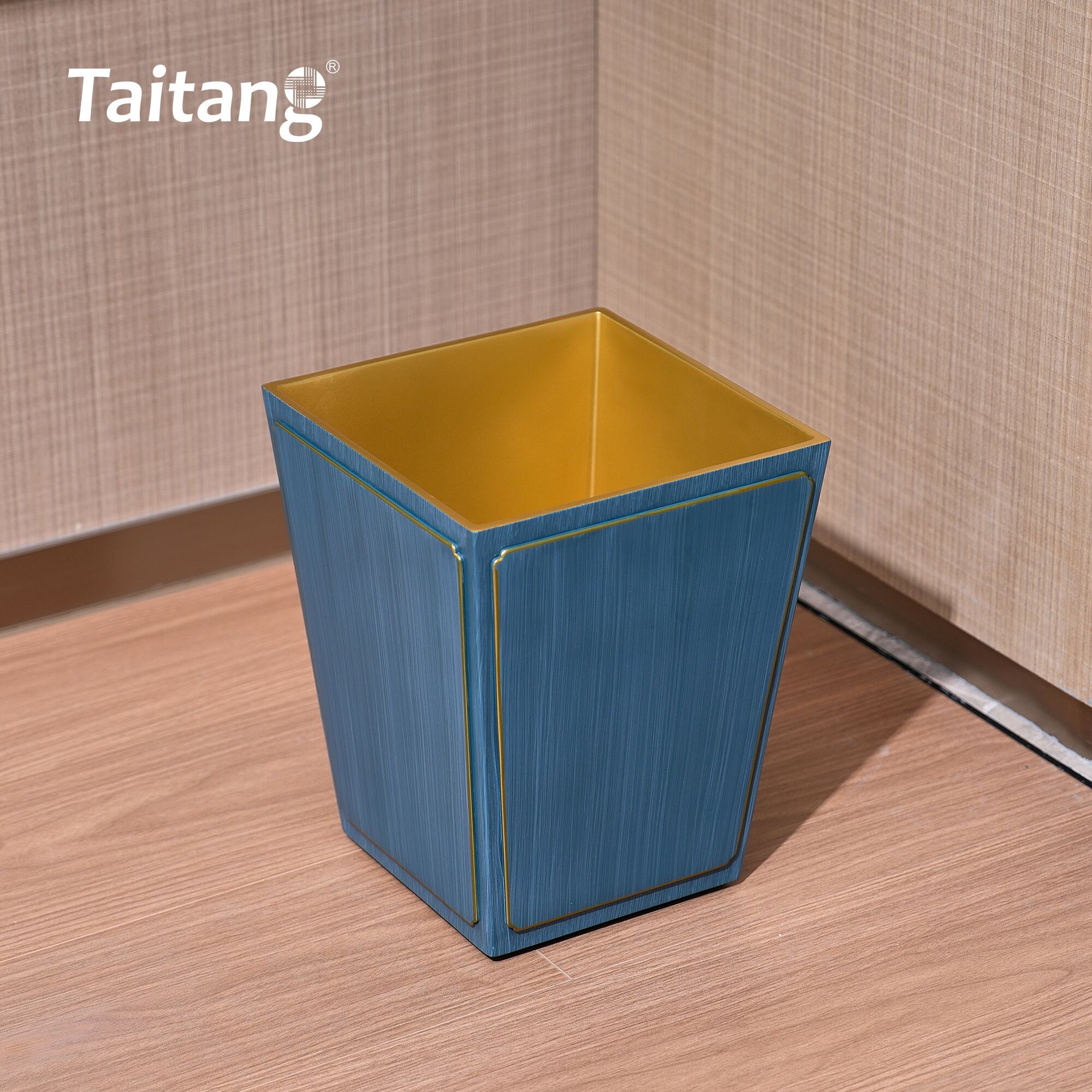 Luxury Hotel Room Amenities Set Blue Gold Resin Guest Room Accessories 5-Star Hotel Supplies Custom