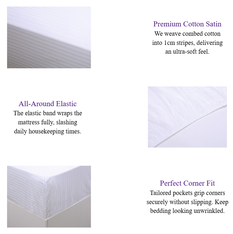 Premium Cotton Satin 1cm Stripe Fitted Sheet Luxury Hotel Bed Linen & Suite Bedding for Hotel Collection.png