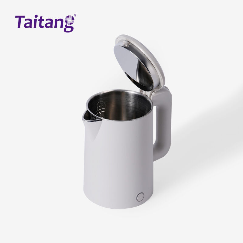 0.8L Double-Layer Anti-Scald Hotel Electric Kettle 1000W Khaki Hospitality Kettle