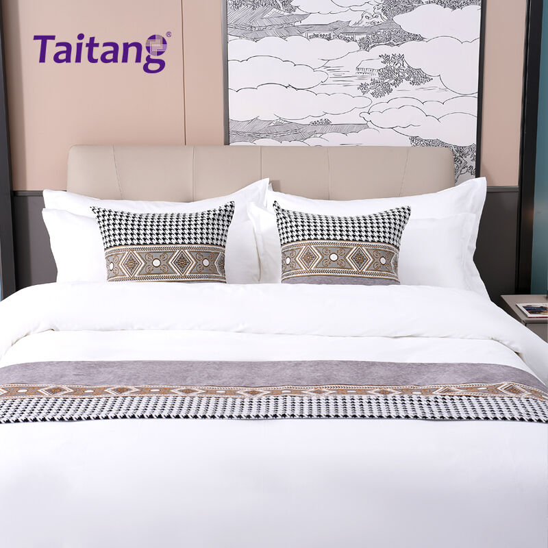 Executive Grey Hotel Bed Runner Set Luxury Hospitality Bedding & Accessories