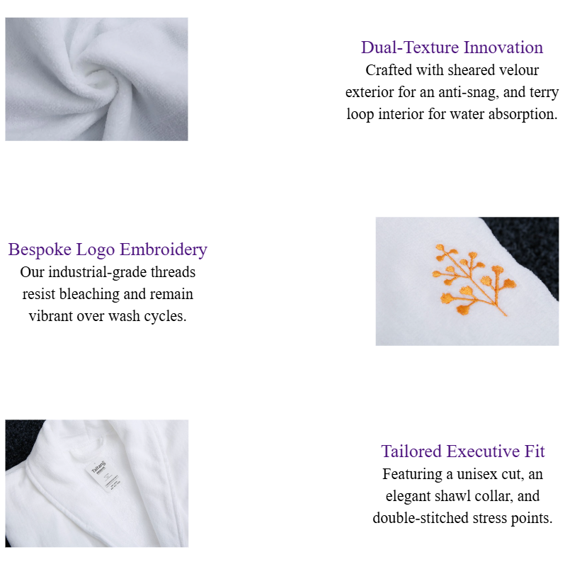 Luxury Hotel Bathrobes 1300g Sheared Velour Outer & Terry Inner Shawl Collar Hotel Dressing Gown for 5-Star VIP Suites.png