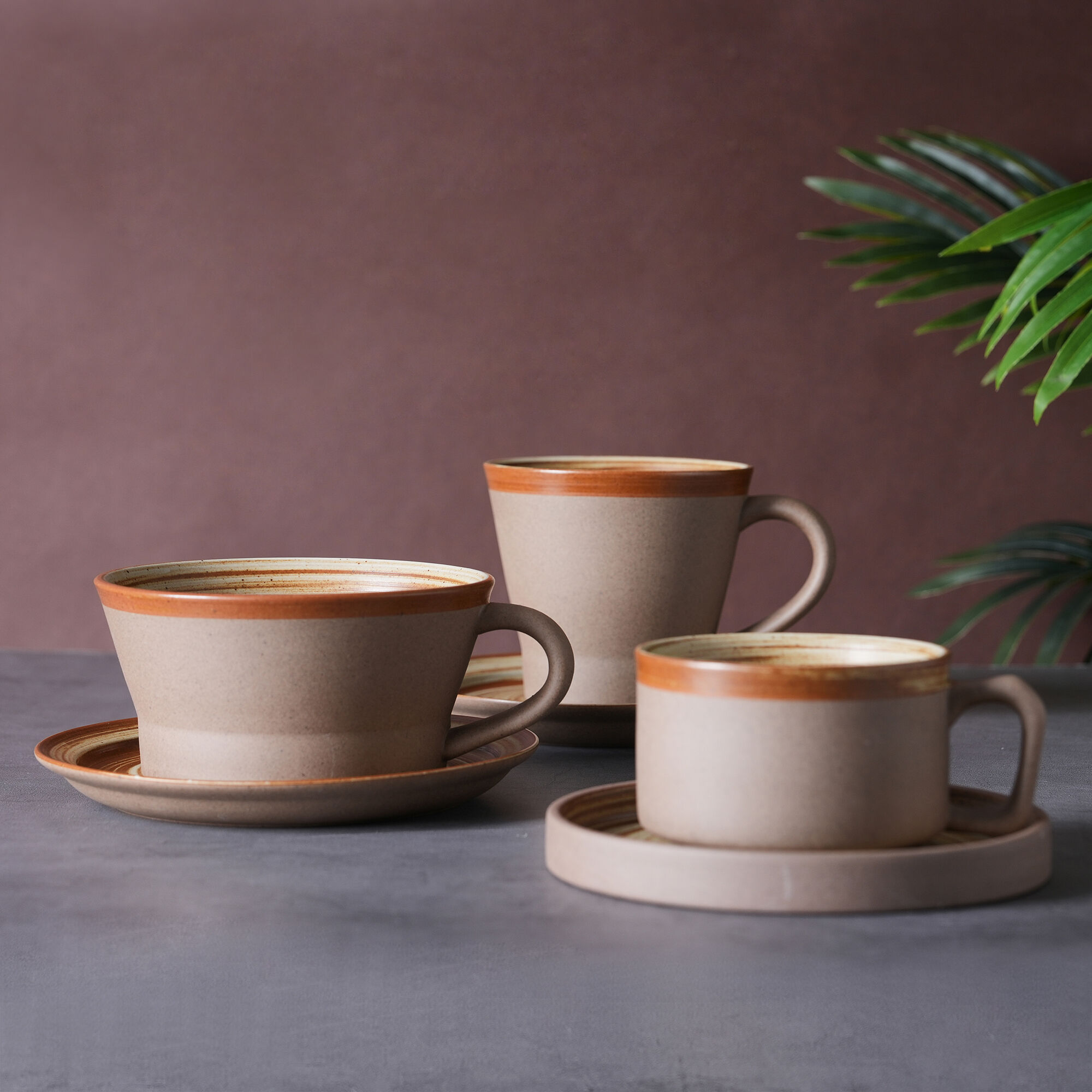 Pottery Spiral Glazed Ceramic Coffee Cup and Saucer Set Glaze Dinnerware Set for Luxury Hotels Resorts and Cafes