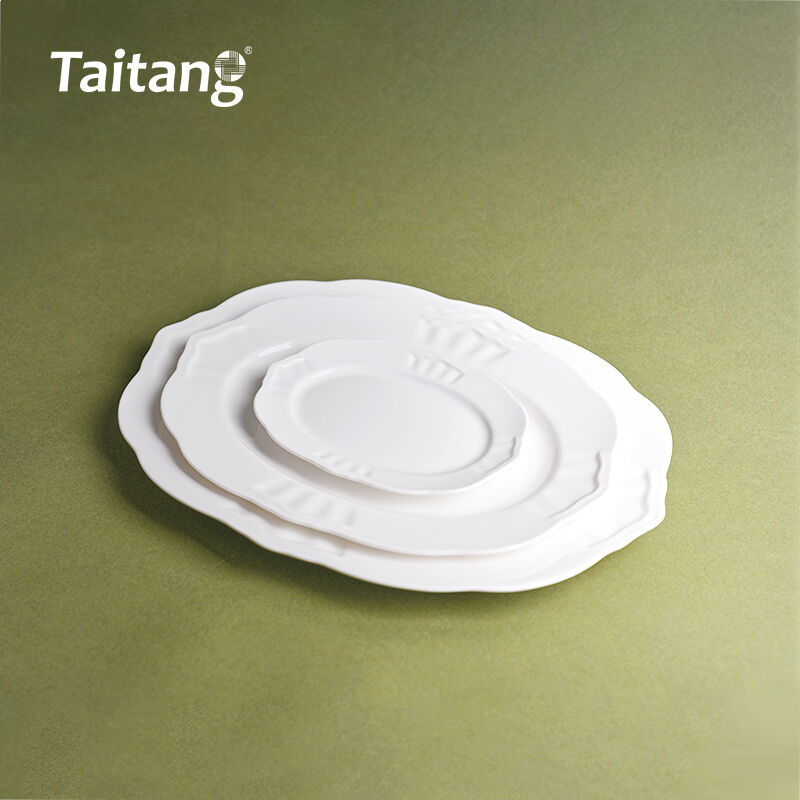Crown Porcelain Tableware Set Elegant White Ceramic Dinnerware Set for Luxury Hotels & Fine Dining