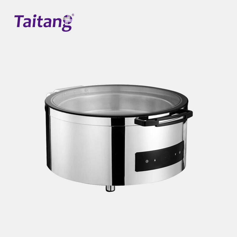 Elektr taomlar issiqlantirgichi, aqlli ikki turli quruq va nam isitishli buffet, raqamli termostatli 304 martaba stainless steel chafing idishi