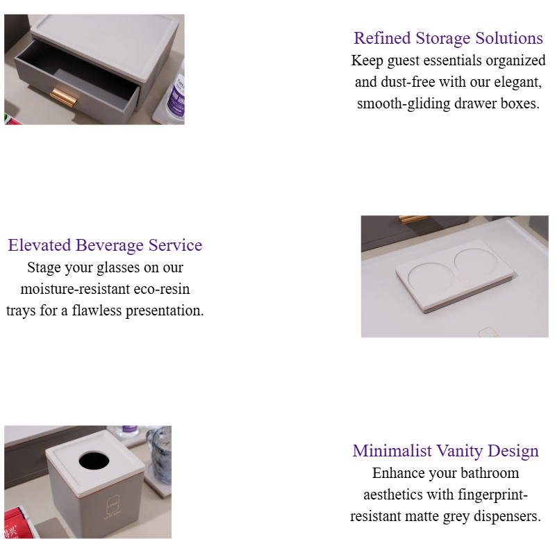 Matte Grey Resin Hotel Room Amenities Set Elegant 5-Star Guest Room Accessories.png