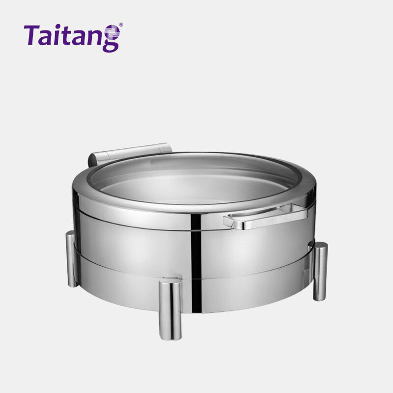 Commercial Stainless Steel Food Warmer Buffet Display Luxury Buffet Server Warmer Tray & Soup Kettle for Hotel