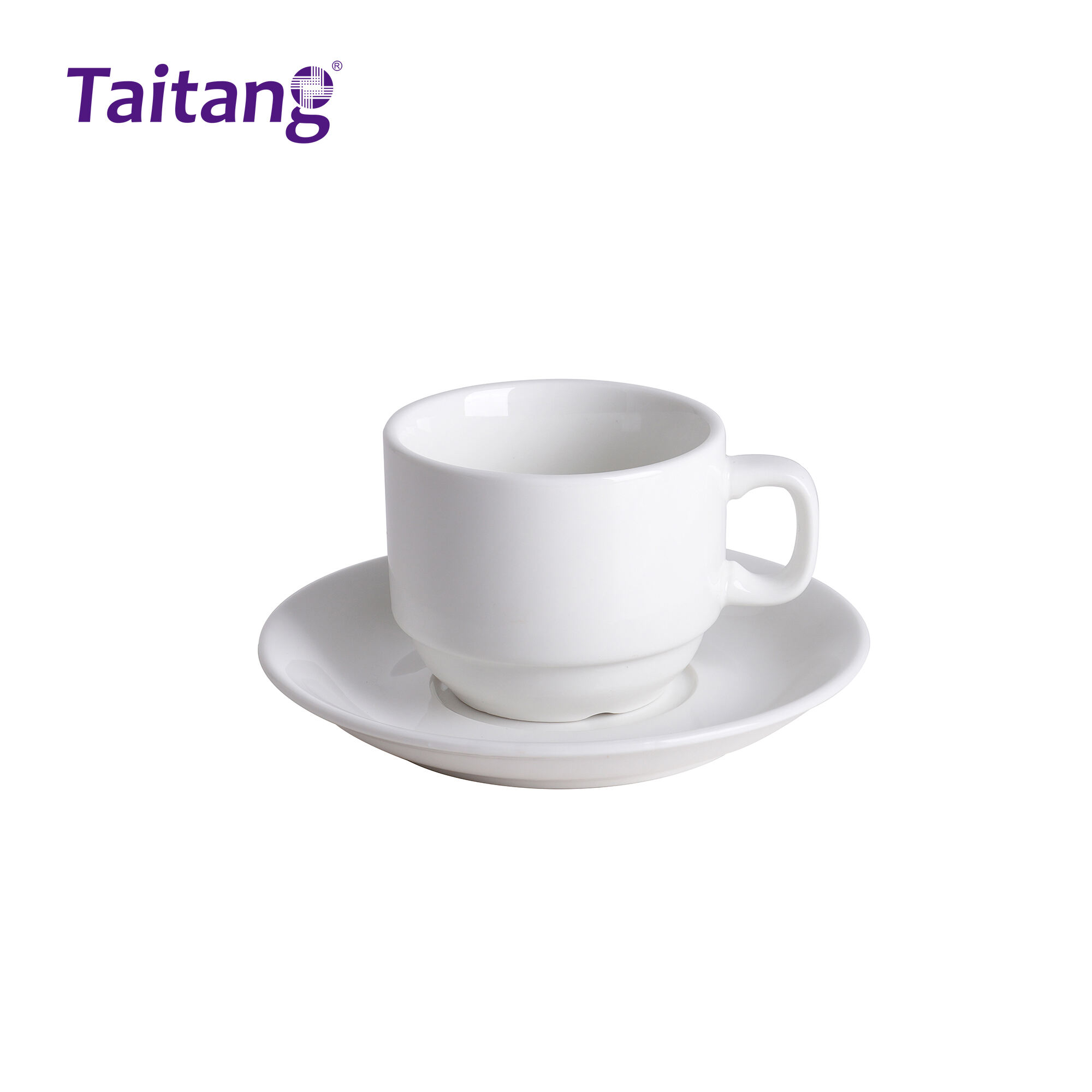 Hotel Label Custom Ceramic White Buffet Coffee Milk Cup Set