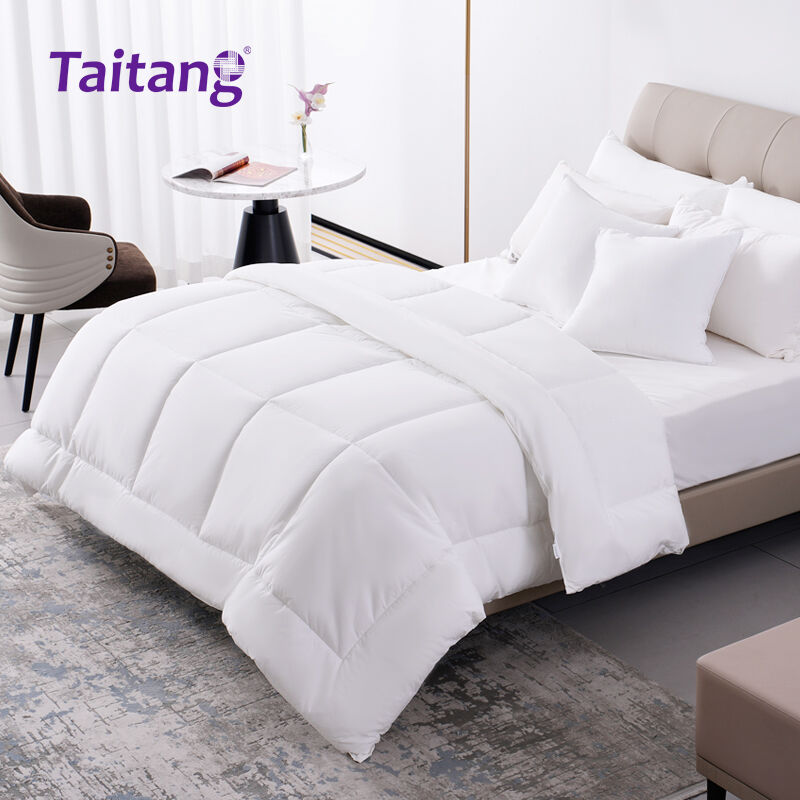 Hotel Style Duvet Insert 100% Cotton Down-Proof Fabric High-Loft Microfiber Filling for Luxury Hotel Collection