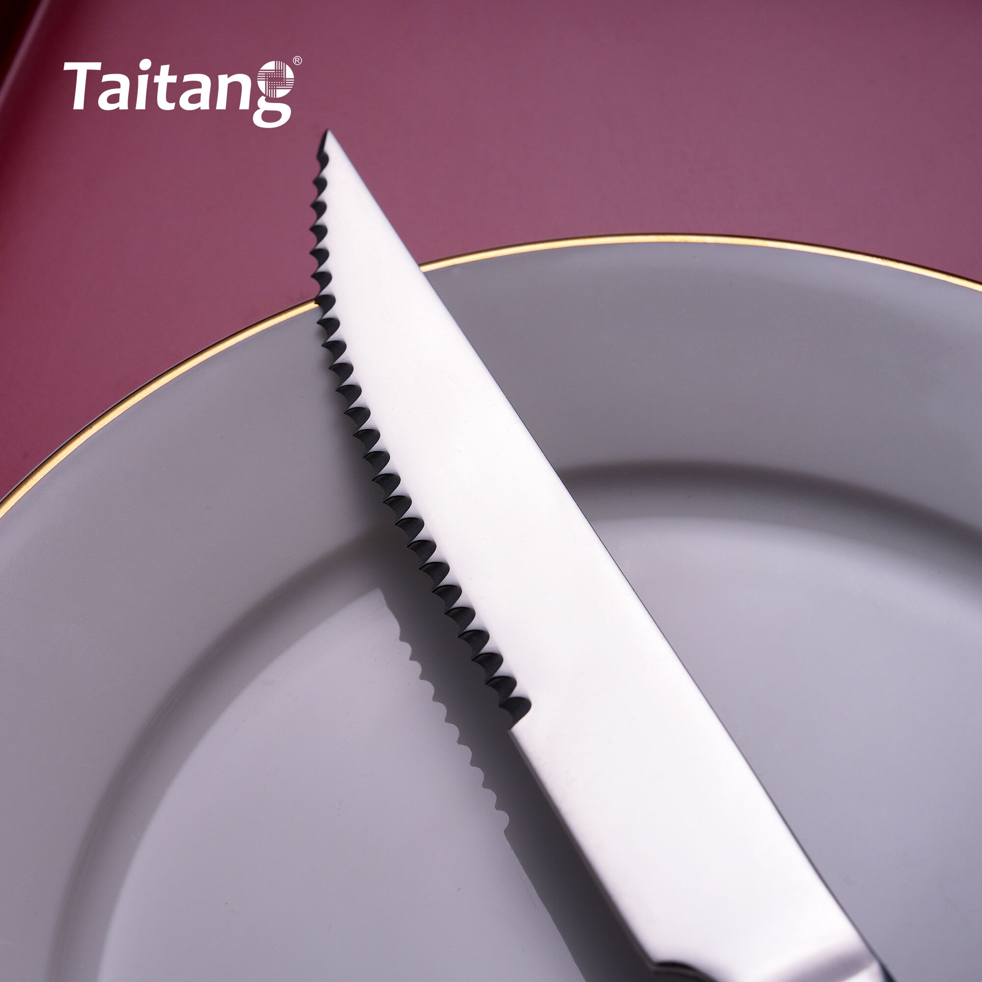 Geometric Restaurant Cutlery Set Premium Tiered-Edge Hotel Flatware Luxury Services Cutlery Steel Collection