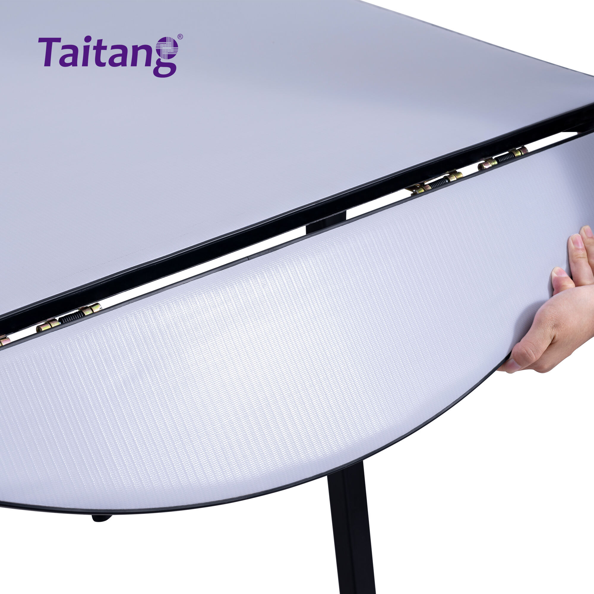 Heavy-Duty Foldable Banquet Table Round-to-Square PVC Hotel Dining Table Smart Space Solution