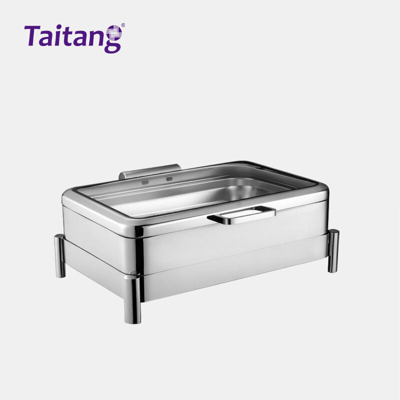 Commercial Stainless Steel Food Warmer Buffet Display Luxury Buffet Server Warmer Tray & Soup Kettle for Hotel