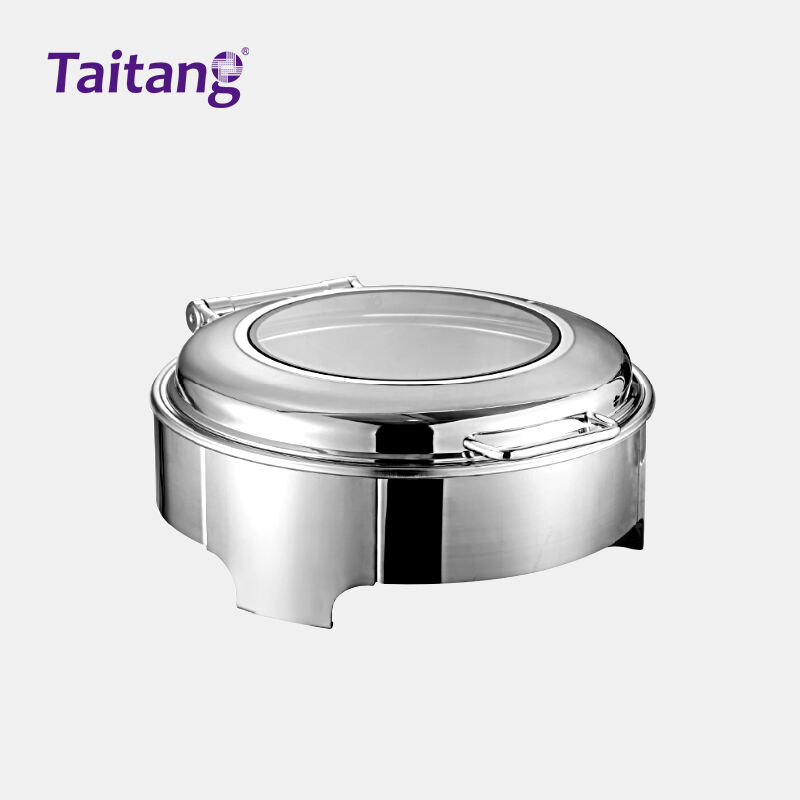 Hotel Buffet Equipment Low Height Countertop Food Display Warmer With 6 Liter Round Food Warmer