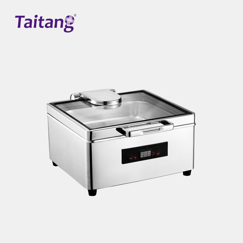 Elektrische Speisewärmer für Buffets mit intelligenter digitaler Temperaturregelung, Edelstahl-Chafing-Dish mit geschlossenem Gehäuse und abnehmbarem Design