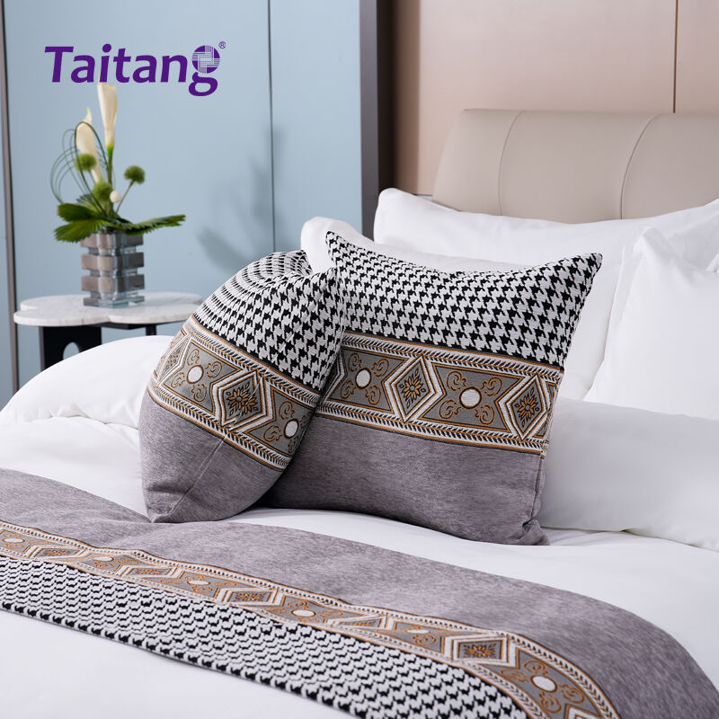 Executive Grey Hotel Bed Runner Set Luxury Hospitality Bedding & Accessories