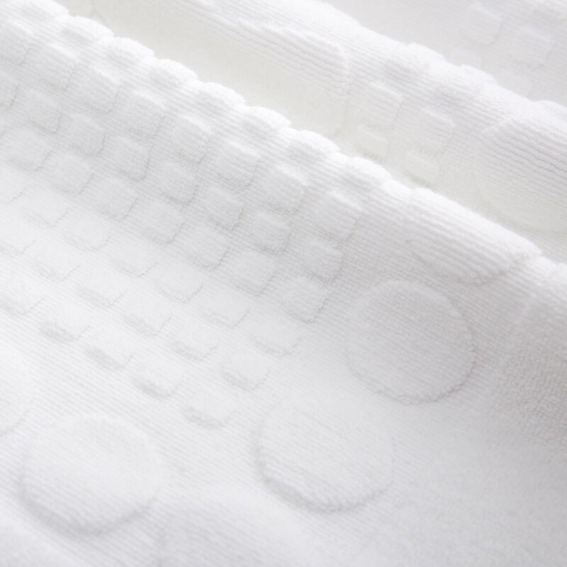 Cotton Hotel Bath Mat Wholesale Embossed Footprint & Polka Dot Towel Bath Mats