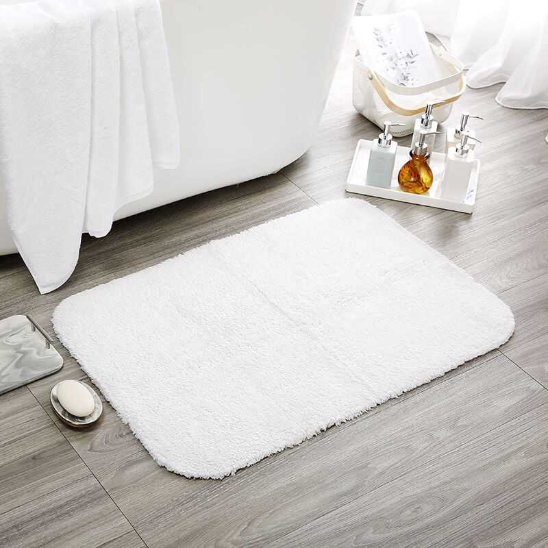 High Quality Hotel Bath Mat Wholesale White Plush Hotel Style Bath Mat for 5-Star Hotel Collection Luxury Bathroom Mats
