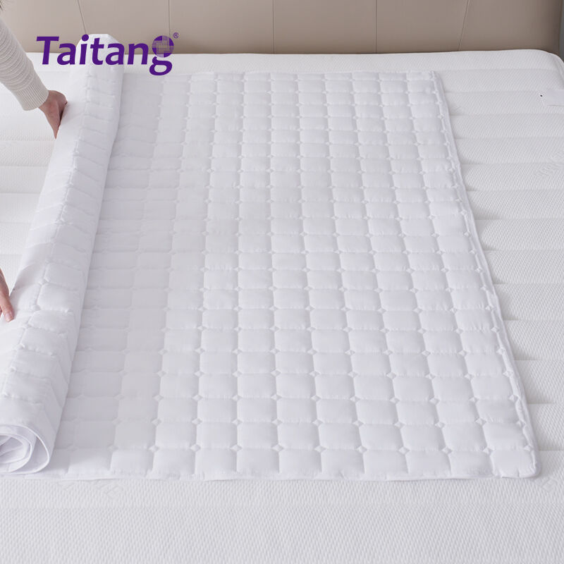 Quilted Hotel Mattress Pad 1200# Waterproof Hollow Fiber Mattress Protector for Bulk Wholesale