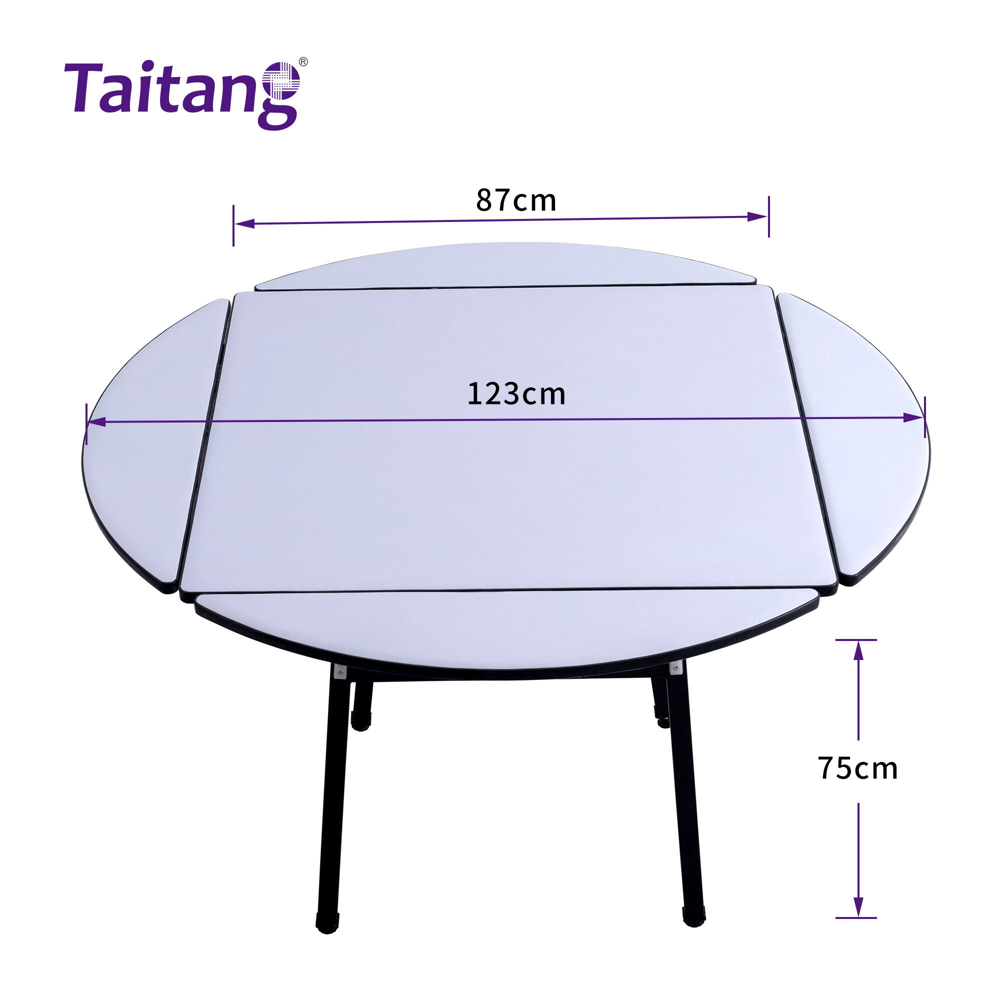 Heavy-Duty Foldable Banquet Table Round-to-Square PVC Hotel Dining Table Smart Space Solution