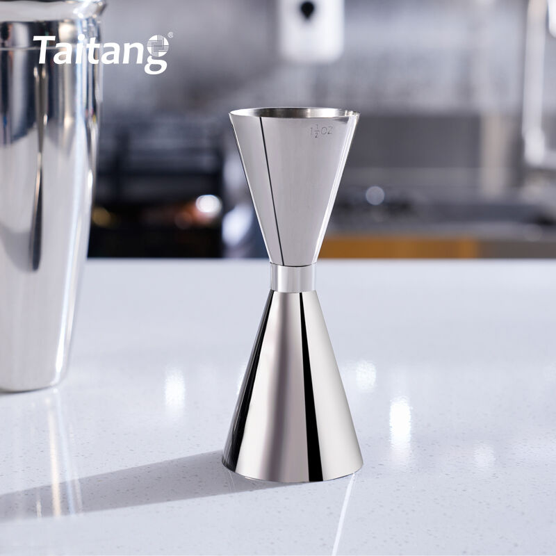 Stainless Steel Cocktail Jigger Bar Measuring Tool with Dual ML/OZ Scales for High-End Hotel Bars & Lounges