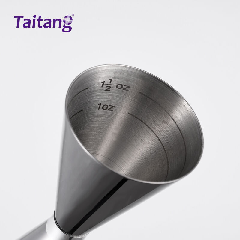 Stainless Steel Cocktail Jigger Bar Measuring Tool with Dual ML/OZ Scales for High-End Hotel Bars & Lounges