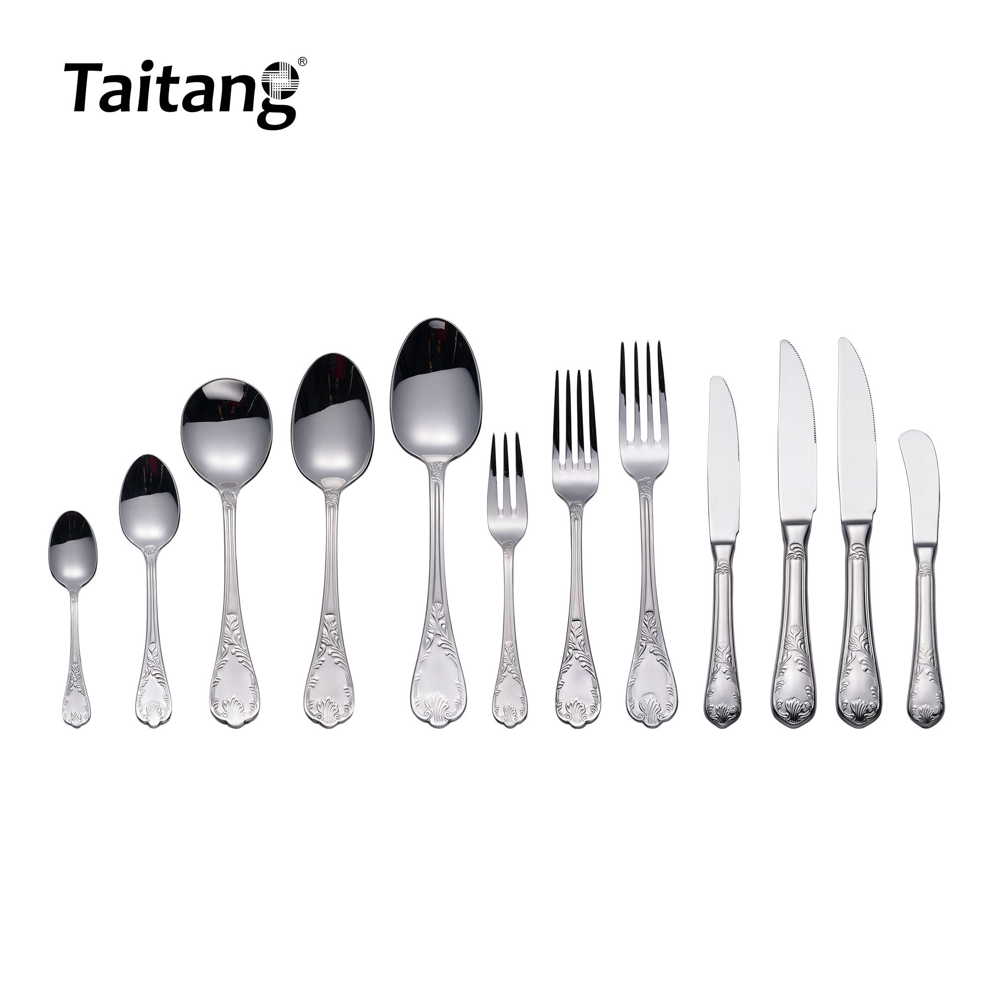 Royal Baroque Embossed Restaurant Cutlery Set 304 & 420 Steel Luxury Cutlery Set & Regal Table Accessories