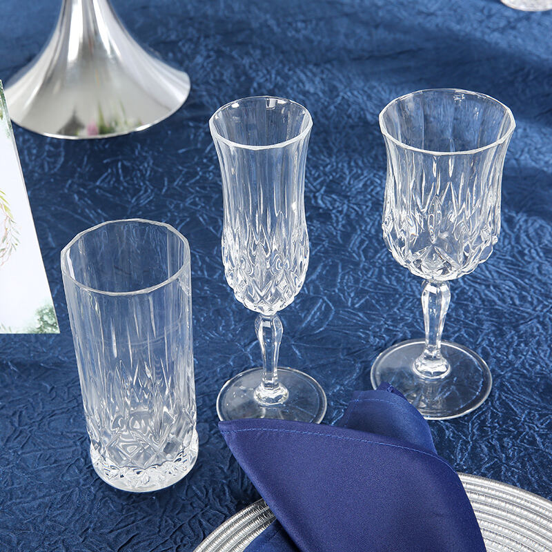 پارچه‌پوش میز شام‌خوری آبی تیره از جنس پلی‌استر و ست روبان‌های آبی سلطنتی — لوازم تأمین تجاری برای هتل و خدمات غذایی