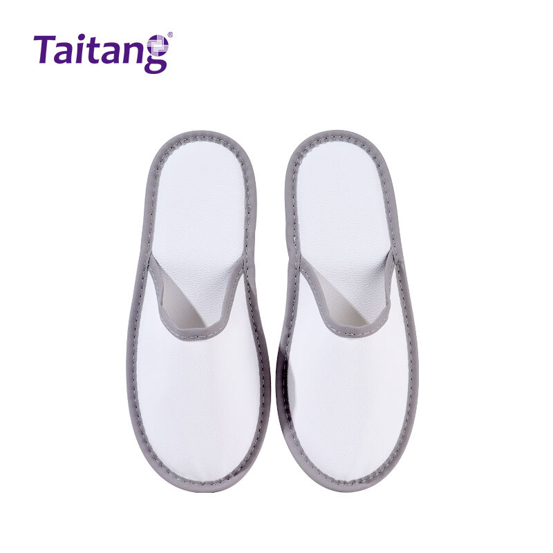 Eco-Friendly Leather Hotel Slippers Non-Slip Waterproof Disposable Slippers for Luxury Hospitality