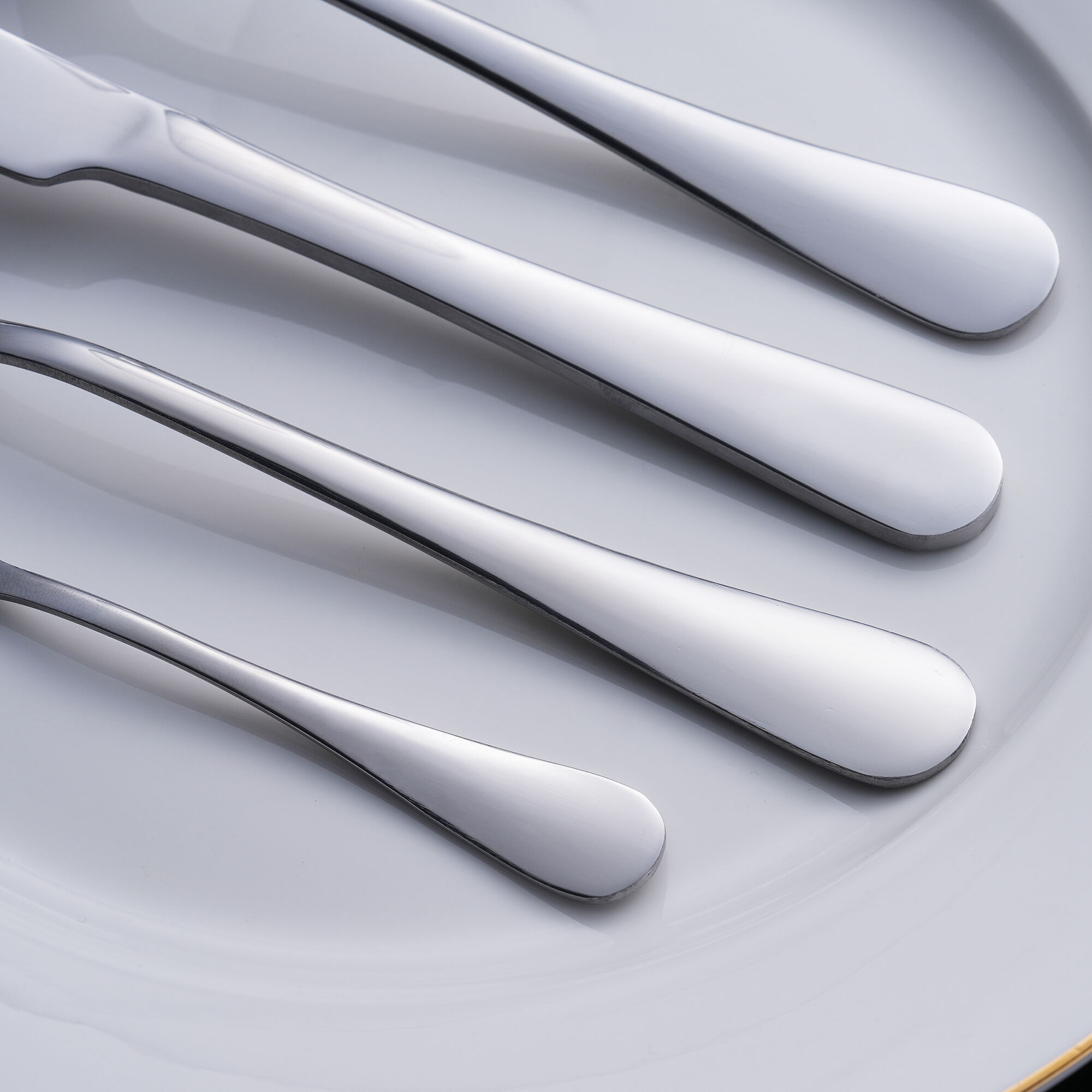 Minimalist Restaurant Cutlery Set Fluid Teardrop Hotel Flatware Collection Premium Steel Cutlery Set Restaurant Supply