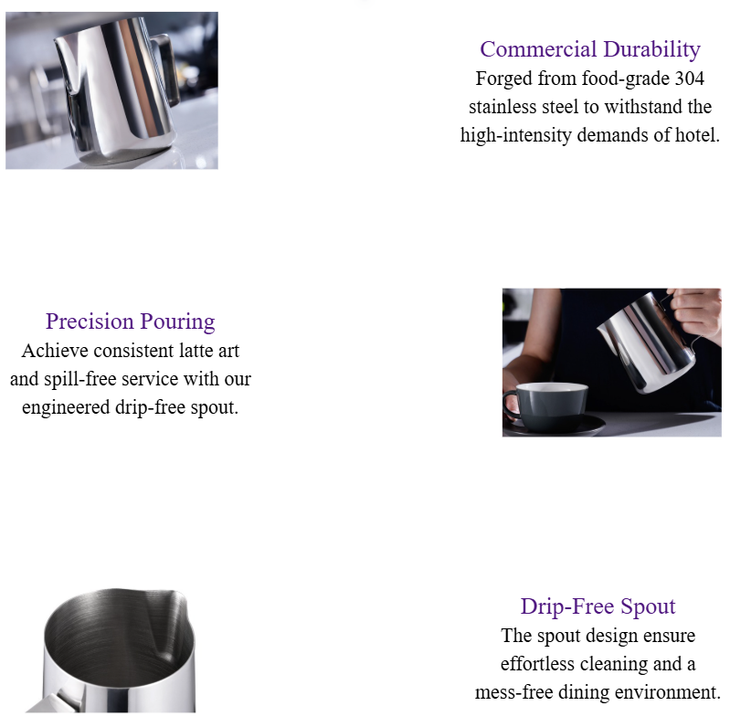 304 Stainless Steel Milk Jug Drip-Free Coffee Pitcher for Hotel & Café.png