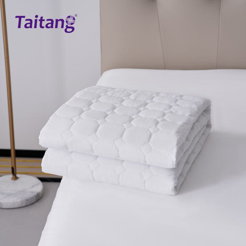 Waterproof Hotel Mattress Protector 2000# Quilted Brushed Fabric Mattress Pad for Luxury Hospitality