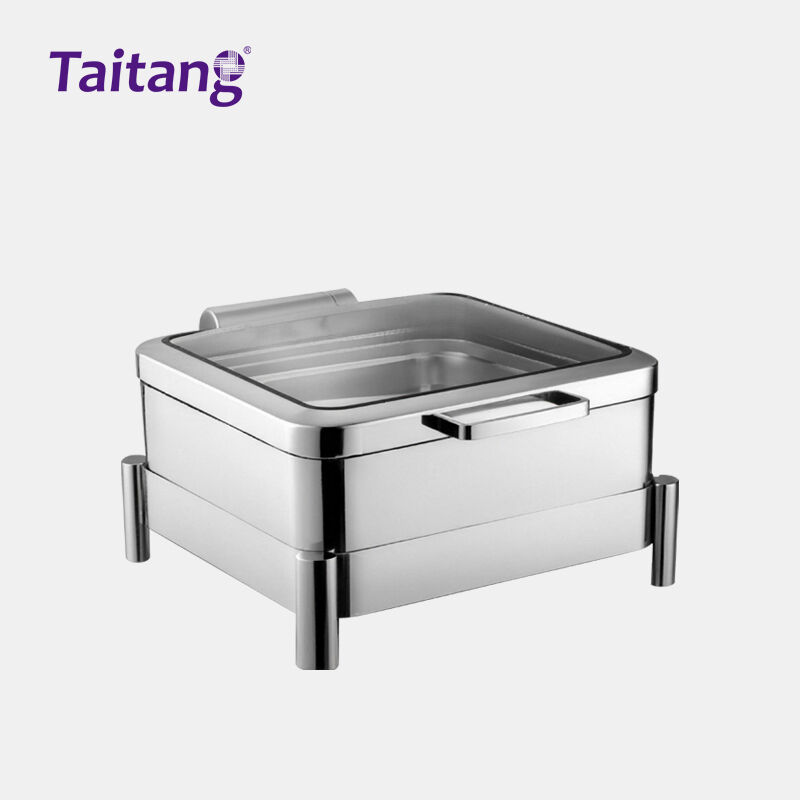 Commercial Stainless Steel Food Warmer Buffet Display Luxury Buffet Server Warmer Tray & Soup Kettle for Hotel