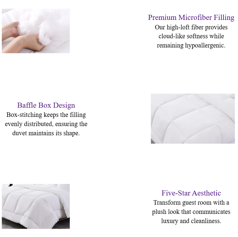 Hotel Style Duvet Insert Cotton Down-Proof Fabric High-Loft Microfiber Filling for Luxury Hotel Collection.png