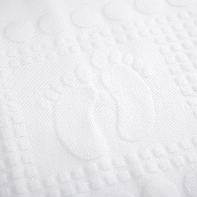 Cotton Hotel Bath Mat Wholesale Embossed Footprint & Polka Dot Towel Bath Mats