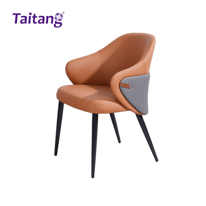 صندلی مدرن پذیرایی هتلی چرمی با بالش فشرده‌ی ۸ سانتی‌متری و قابچه‌ی آهنی، برای صندلی‌های مخصوص اماکن مهمان‌پذیری