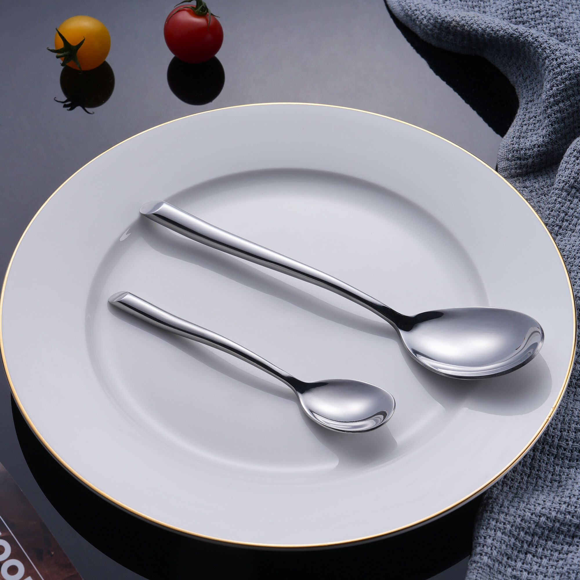 Geometric Bevel-Cut Restaurant Cutlery Set Premium Modern Steel Flatware for Luxury Boutique Hospitality Sourcing