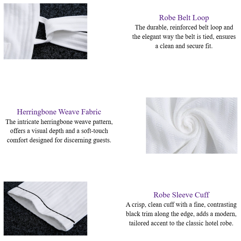 Herringbone Shawl Collar Hotel Bathrobe Elegant Black Piping Premium Hotel Linen Supplier Wholesale.png
