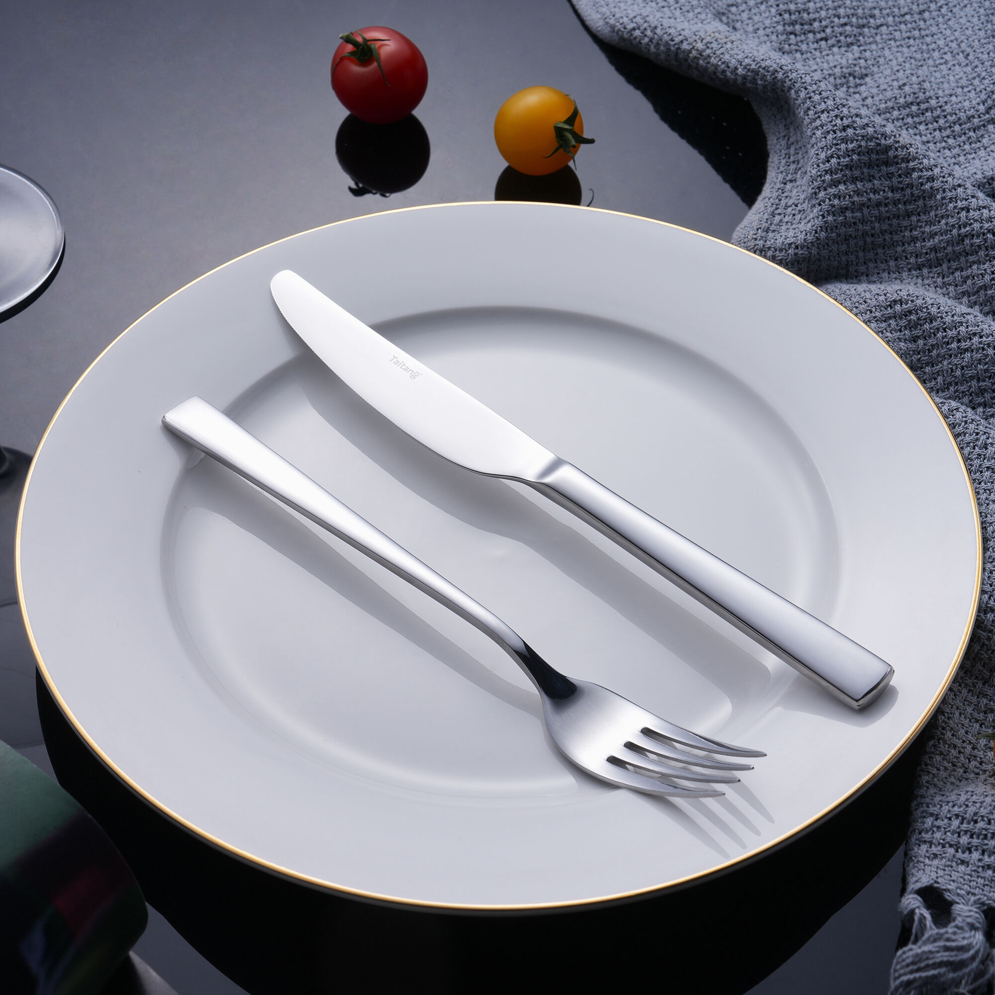 Square-Edge Restaurant Cutlery Set 201 Steel Table Accessories & Serving Cutlery Set for Hotels, Luxury Lounges