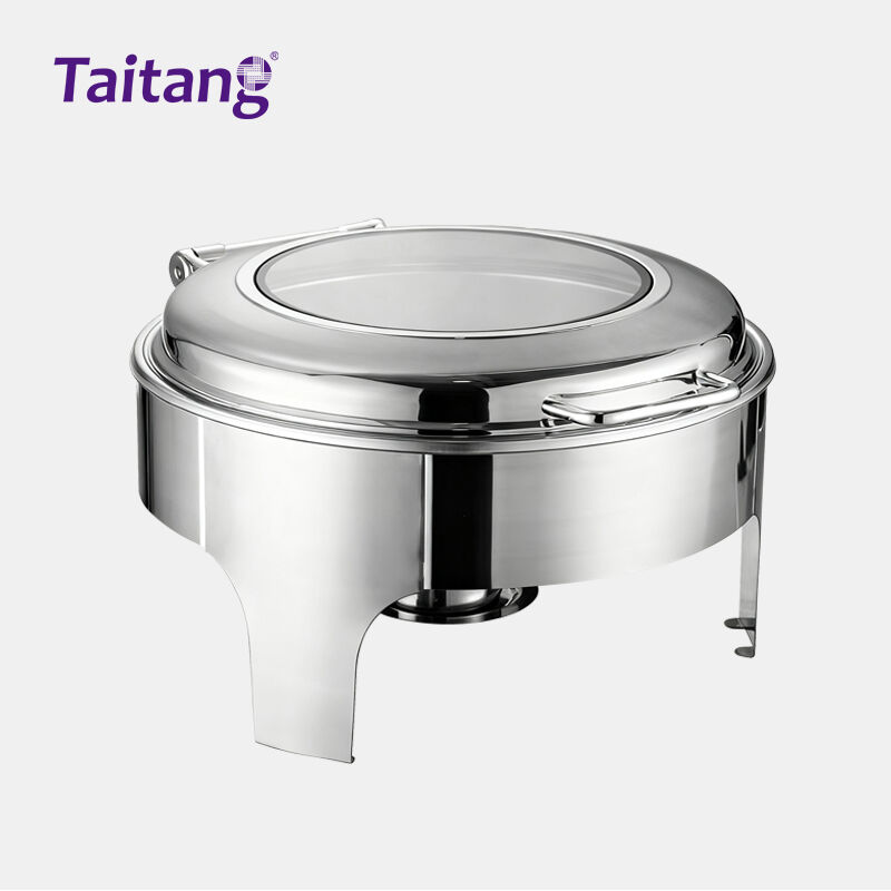 Axborot oynali, yuqori oyoqli, ajoyib mehmonxonalar uchun kommersial stainless steel ovqat isitish stolida (buffet server)