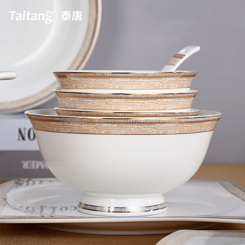 Fine Bone China Dinnerware Sets 50-Piece Luxury Hotel Dinnerware Set for Banquets & Fine Dining