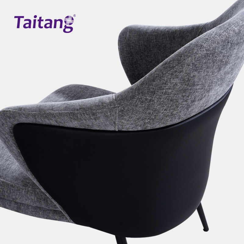 Modern Wrap-Around Hotel Dining Chair Luxury Upholstered Armchair with Iron Legs Hospitality Furniture